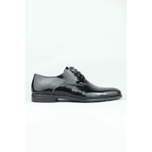 Punto 401080 Rugan Deri Bağcıklı Klasik Ayakkabı Erkek-10767-siyah Rugan