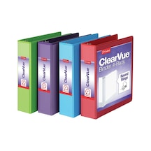 3 Halkalı Klasör, 2 İnç Yuvarlak Halkalı Klasör, 475 Yaprak Tutar, Clearvue Kılıflar, Yapışmaz, Pvc İçermez, Çeşitli Renkler, 4'lü Paket 29311 Çok Renkli