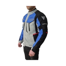 Venom Kopenhag Motosiklet Montu Gri-mavi Full Koruma Motorcu Montu