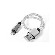 Gümüş 30 Cm Halat Lightning Usb Kablo-zore
