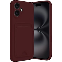 Newface Apple İphone 16 Kılıf Kelvin Kartvizitli Silikon - Bordo