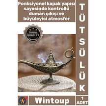 Tütsülük Osmanlı Tarzı Nostaljik Metal Döküm Buhurdanlık Dekoratif Sihirli Lamba Tasarımlı Tütsülük