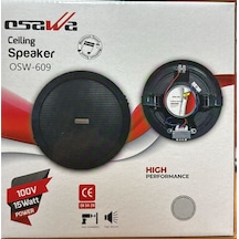 Osawa Osw-609 Trafolu 16 Cm Siyah Alçıpan Tavan Hoparlörü