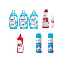 Aquabor Sıvı Deterjan Renkliler İçin 99 Yıkama+ Bulaşık Deterjanı+ 2 Adet Bortam Dezenfektan.