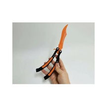 Cs2 Kelebek/butterfly Bıçak Plastik Turuncu Oyuncak 3d Keskin Değil