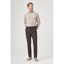 İmza Kahverengi Yan Cep Slim Fit Esnek Chino Pantolon 1003260154