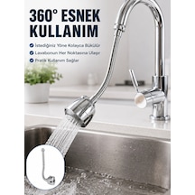 Krom Musluk Uzatma Aparatı 360 Dönebilen Su Tasarruflu Lavabo Fıskiyesi Çok Renkli