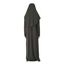 Zehranaz Namaz Elbisesi Koyu Haki Fermuarlı Namaz Elbisesi Koyu Haki