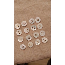 Doğal Hakiki Midye Kabugu Düğme -15 Mm 12 Adet