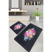 Blomst Banyo Halısı Djt 2 Li Set Banyo Halısı Paspas Yıkanabilir Kaymaz Çok Renkli