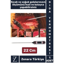 Ergonomik Lcd Ekran Çift Ölçüm Birimi Hafızalı Et Sıvı Mama Sıcak Soğuk Saplamalı Gıda Termometresi