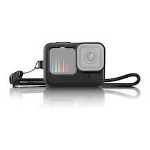 Gopro Hero 9/10/11/12 Uyumlu Yumuşak Silikon Kamera Kılıfı + Lens