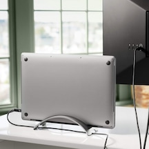 Bookarc Macbook İçin Apple Dizüstü Bilgisayarlar İçin Yer Tasarrufu Sağlayan Dikey Dizüstü Bilgisayar Standı Gümüş