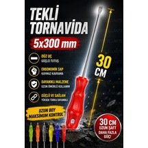 30 Cm Düz Tornavida 5x300 Mm Profesyonel Uzun Boy Ergonomik Sap