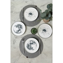 Keramika Black Shadow Nordic Pasta Tabağı 22 Cm 4 Adet 22981-82 Çok Renkli