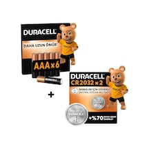 Duracell Basıc Aaa İnce Alkalin Kalem Pil 6'lı Paket & Cr 2032 Lityum Düğme Pil 2'li Paket