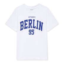 Mavi - Berlin Baskılı Beyaz Tişört 6610180-620