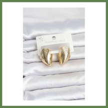 Bezos 316l Çelik Gold Renk Midye Model Kadın Küpe Hb006