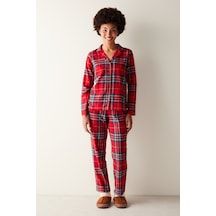 Penti Fam Kırmızı Kareli Gömlek Pantolon Pijama Takımı Kırmızı