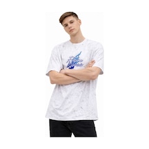 Erkek Asit Yıkamalı Oversize Tişört - Beyaz