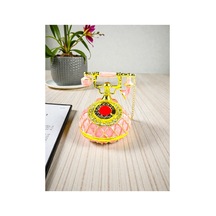 Dekoratif Ankesörlü Telefon Biblo 7 7 CM Pembe Taş Detaylı Açılır Kapanır Model