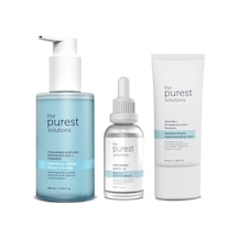 Kuru Cilt Çözüm Seti - Temizleyici Jel-yoğun Nem Içeren Krem Ve Hyarulinic Acid Serum-dg558