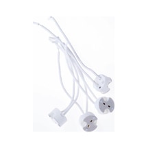 20 Adet G5.3 Seramik Kuvars Lamba Duyu Soketi Mumluk Silikon Kablo Halojen Lambalar, Led Lambalar İçin, Beyaz, 15 Cm