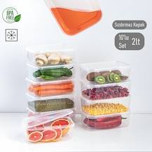 Porsima 4302 10'lu Buzluk Düzenleyici Saklama Kabı 2lt Şeffaf