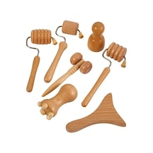 Rulo Masaj Ahşap Terapi Vücut Masaj Aracı Ayak Yüz Omuz Boyun El Itme Rulo Masaj Vücut Yatıştırıcı Masaj Aracı Yeni 93xe45 Çok Renkli