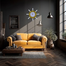 Sarı Modern Kavelalı Dümen Duvar Saati Pl-d3701y