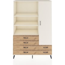 Hyperion Dolap 7 Raflı 6 Çekmeceli Tek Kapaklı 132x44x195 Aytaşı-aytaşı/çam Aytası/atlas Çam