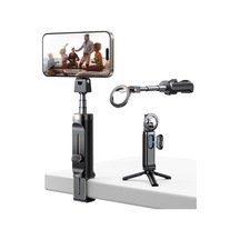 Magsafe Selfie Çubuğu 4'ü 1 Arada Seyahat Aletleri 360 Dönebilir Uzatılabilir Cep Telefonu Tutacağı Uçak Tripod Ve Uzaktan Kumandalı Cep Telefonu Standı İphone 17 16 15 Samsung Android Akıllı