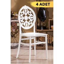 4 Adet Venüs Sandalye Beyaz - Mutfak / Balkon / Bahçe Sandalyesi