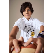 Defacto Erkek Çocuk Nba Los Angeles Lakers Kapüşonlu Sweatshirt F4085a825auwt34 BEYAZ
