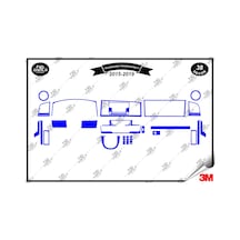 Volkswagen Transporter T7 2015-2019 Torpido Konsol Trim Göğüs Maun Kaplama Set 38 Parça Mavi Renk