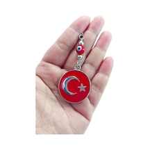 Kırmızı Nazar Boncuklu Metal Ay Yıldız Türkiye Araba Dekoru Hediy