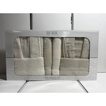 Beril 6 Parça Bornoz Seti Krem-bej