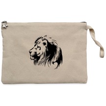 Black Lion Silhouette Krem Clutch Astarlı Cüzdan / El Çantası