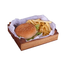 Kapp Hamburger Sunum Kasası - Kayın 14X17 CM