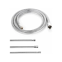 Mix Evye Spiral Hortumu + Paslanmaz Krom + Çift Kenetli - 1/2 M15 - 150 Cm Krom