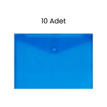 İnox Eko Çıtçıtlı Dosya Evrak Zarfı Mavi 10 Adet Mavi