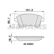 Braxis Aa0146 Ön Fren Balatası Kangoo Iıı Mercedes Citan 1.5dcı 1.5 A4154300022