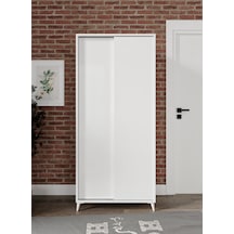 Sürgülü Çok Amaçlı Ayakkabı Dolabı, Ayakkabılık Beyaz