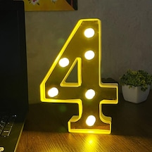 Dekoratif Led Işıklı 3D 4 Rakamı Büyük Boy Organizasyon Doğum Günü Kutlam