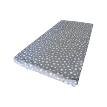 Çocuk Yatağı 60x120x6 Cm Vip Oyun Parkı Sünger Yatak Bebek Yatağı-gri Yıldız