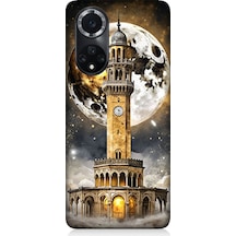 Huawei Nova 9 Uyumlu Saat Kulesi Desenli Silikon Kılıf