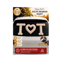 Kişiye Özel Gelin Arabası T Harfi Çift Sıra Papatya Süsü 25 Cm Tek Harf - 902366618 Diğer