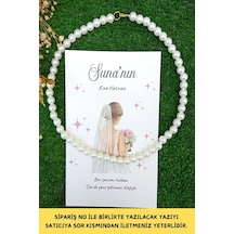 15 Adet İnci Kolye - 45 Cm - Kına Hediyesi - Nikah Hediye - Beyaz