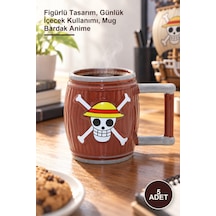 5 Adet 3d One Piece Kupa Figürlü Tasarım, Günlük İçecek Kullanımı, Mug Bardak Anime