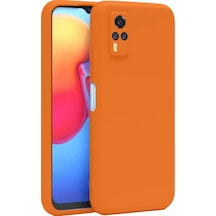 Newface Vivo Y53s Kılıf Nano İçi Kadife Silikon - Turuncu